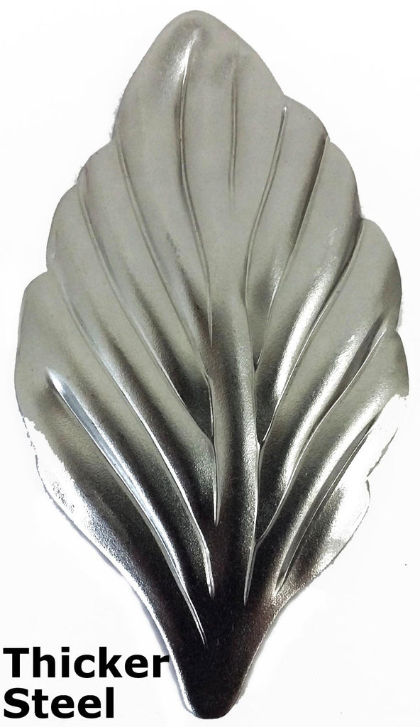 Metal Stamping Pressed Stamped Steel Leaf .062" Thickness L103  approx. size 1 3/4"w x 3 1/8"h.