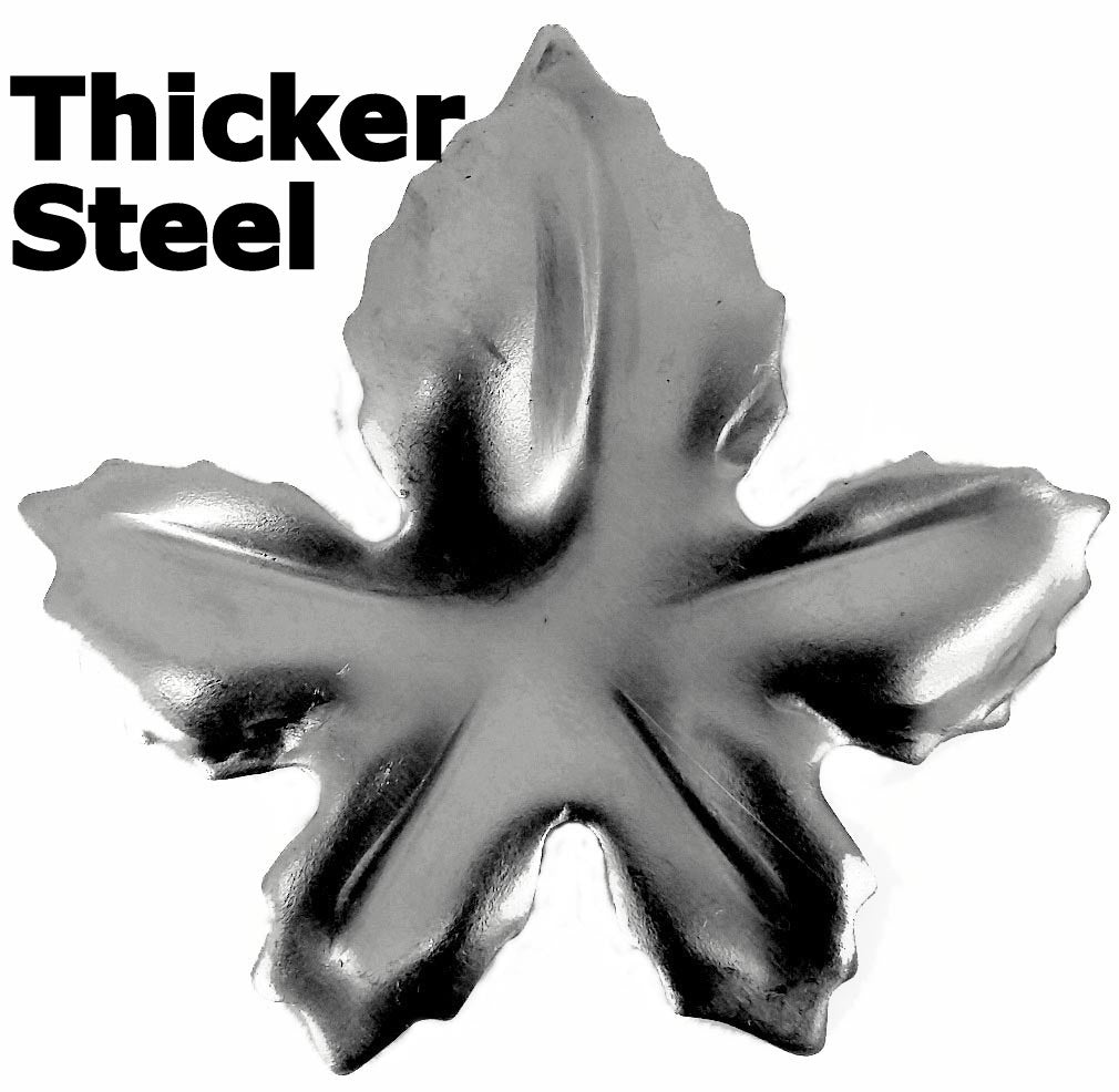 Metal Stamping Pressed Stamped Steel Leaf Maple .062" Thickness L110 approx. size 2 11/16"w x 2 5/8"h.