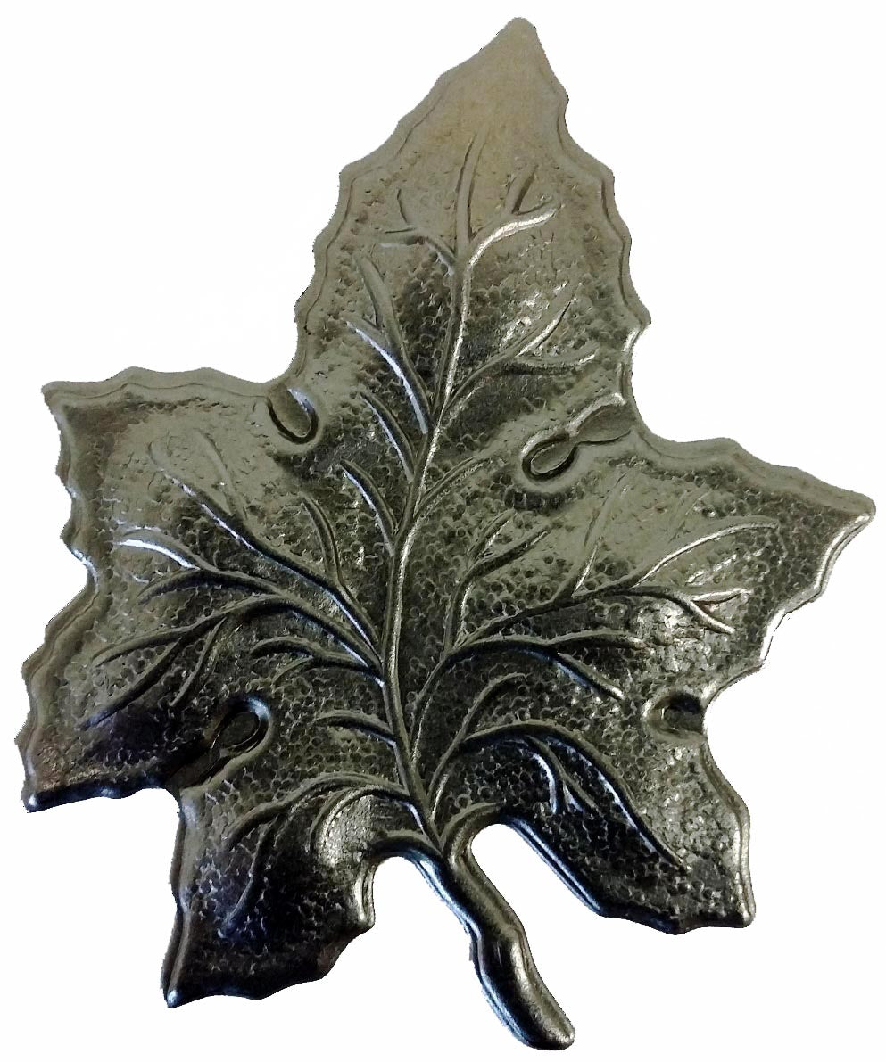 Metal Stamping Pressed Stamped Steel Leaf Maple .020" Thickness L112 approx. size 1 13/16"w x 2 1/8"h.