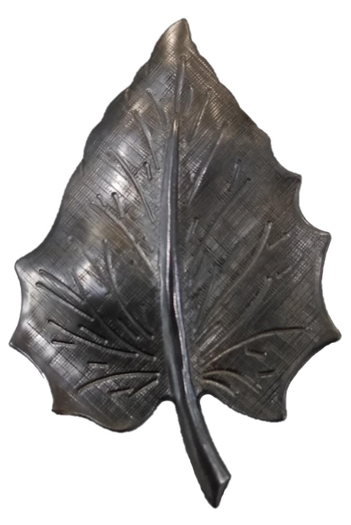 Metal Stamping Pressed Stamped Steel Aspen Leaf .020" Thickness L121 approx. size 1 1/4"w x 1 15/16"h.