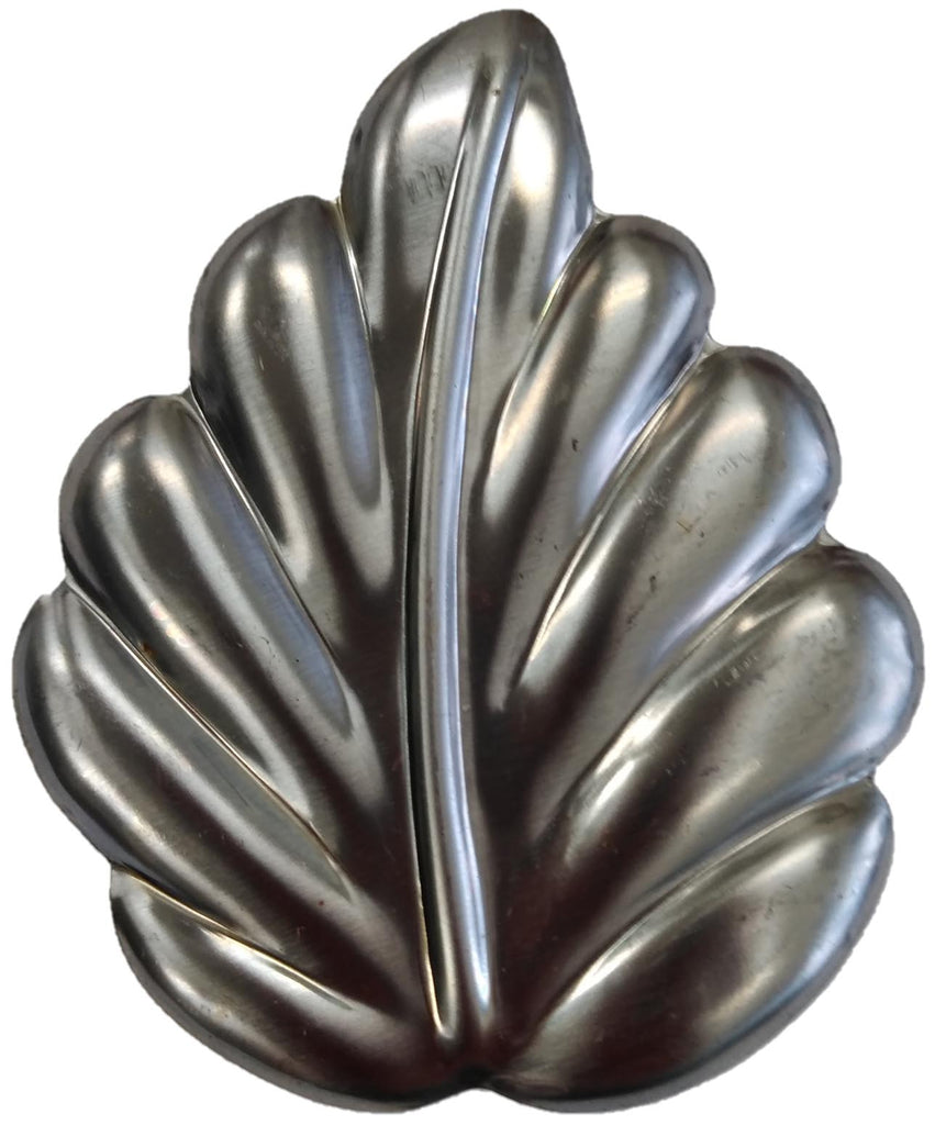 Metal Stamping Pressed Stamped Steel Leaf .020" Thickness L124  approx. size 2 5/16"w x 2 7/8"h.