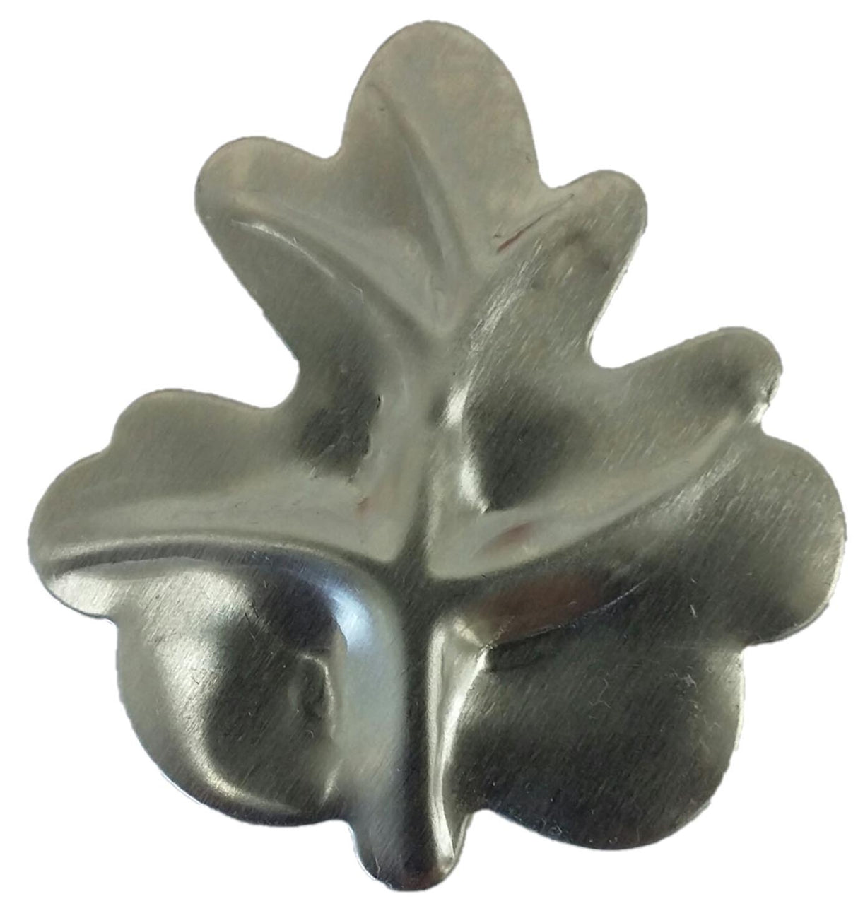 Metal Stamping Pressed Stamped Steel Leaf .020" Thickness L130 approx. size 2"w x 2 1/8"h.