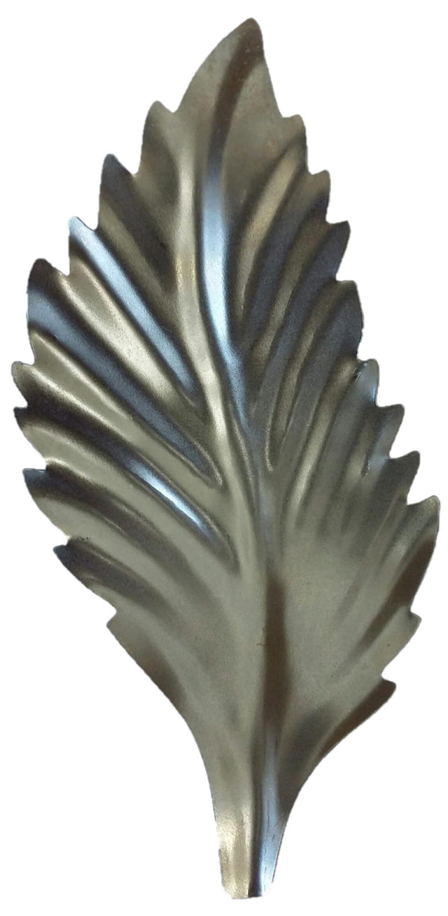 Metal Stamping Pressed Stamped Steel Dapped Pointed Leaf .020" Thickness L133  approx. size 3 1/16"w x 6 1/4"h.