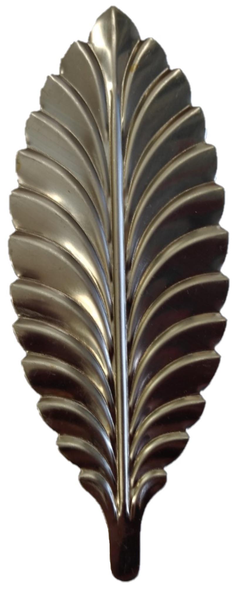 Metal Stamping Pressed Stamped Steel Ribbed Oval Leaf .020" Thickness L134 approx. size 2"w x 5 1/8"h.