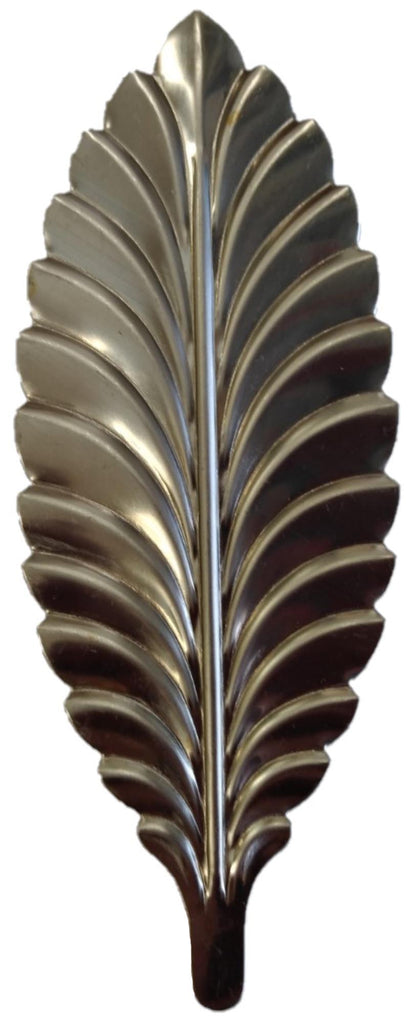 Metal Stamping Pressed Stamped Steel Ribbed Oval Leaf .020" Thickness L134  approx. size 2"w x 5 1/8"h.
