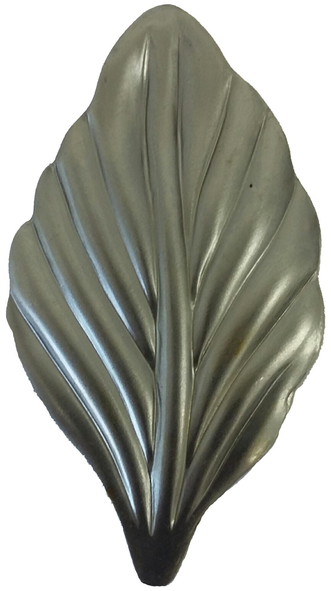 Metal Stamping Pressed Stamped Steel Leaf .020" Thickness L137 approx. size 1 5/16"w x 2 3/8"h.