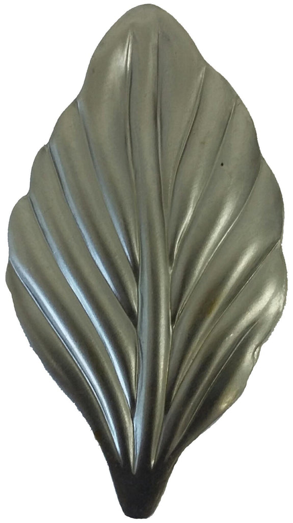 Metal Stamping Pressed Stamped Steel Leaf .020" Thickness L137  approx. size 1 5/16"w x 2 3/8"h.