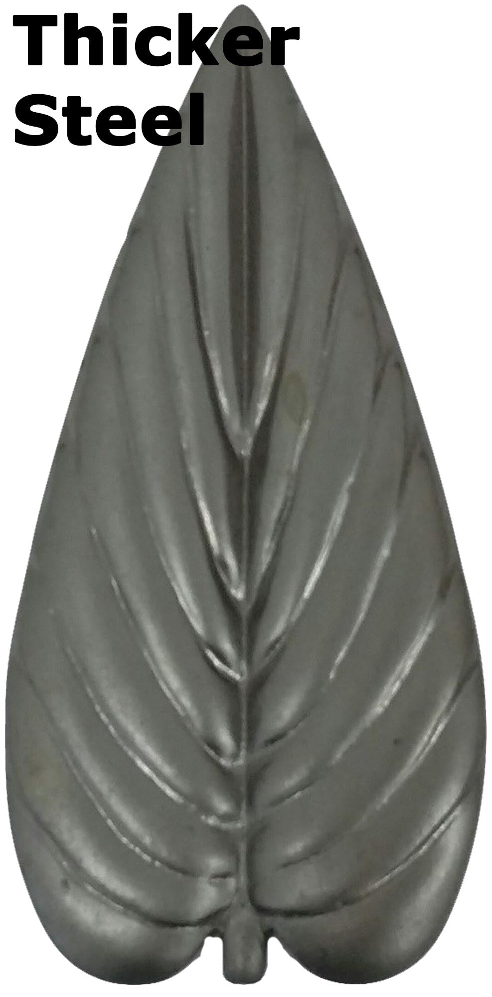 Metal Stamping Pressed Stamped Steel Leaf .050" Thickness L145 approx. size 1 7/16"w x 3"h.