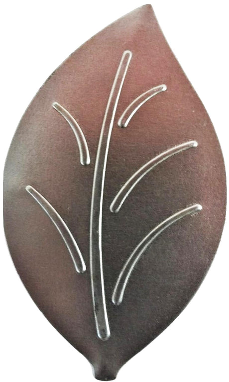 Metal Stamping Pressed Stamped Steel Leaf Flat Oval Veins .020" Thickness L150  approx. size 2 5/16"w x 4"h.
