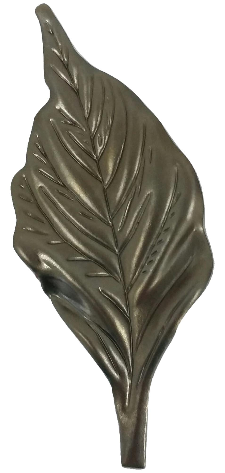 Metal Stamping Pressed Stamped Steel Leaf .020" Thickness L155 approx. size 1 7/8"w x 4 1/2"h.