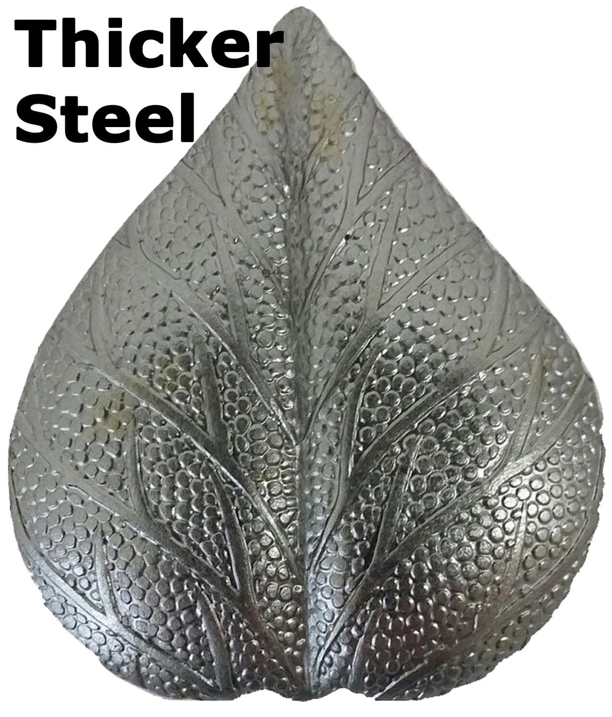 Metal Stamping Pressed Stamped Steel Veined Leaf .062" Thickness L164 approx. size 1 5/16"w x 1 1/2"h.