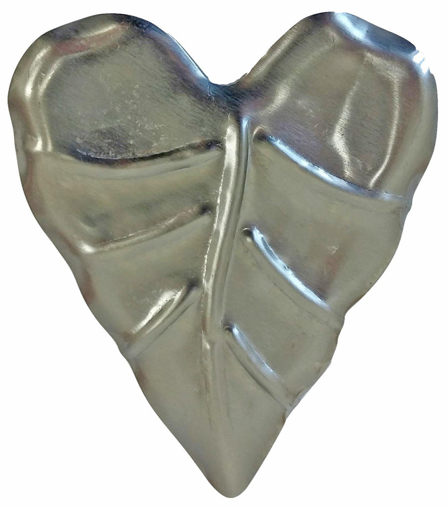 Metal Stamping Pressed Stamped Steel Leaf Heart Shaped .020" Thickness L171  approx. size 3 1/2"w x 3"h.