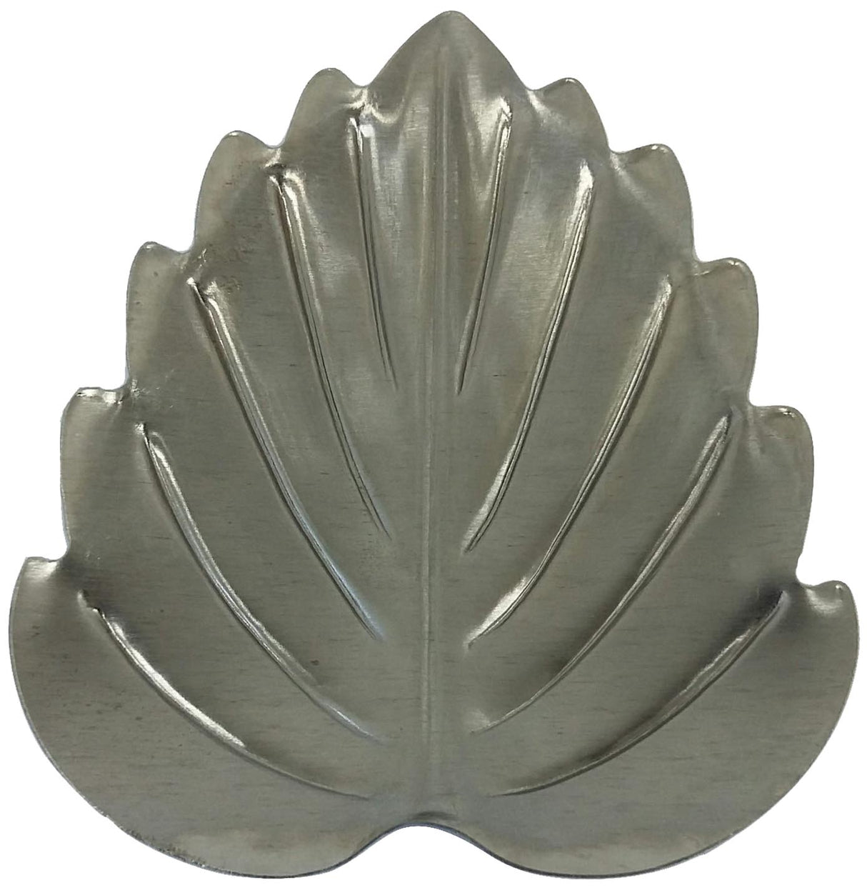 Metal Stamping Pressed Stamped Steel Leaf Fan Style .020" Thickness L172 approx. size 2 9/16"w x 2 15/16"h.