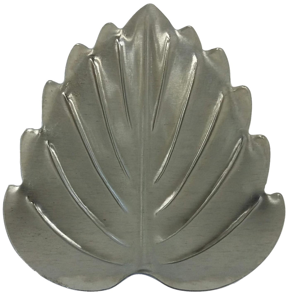 Metal Stamping Pressed Stamped Steel Leaf Fan Style .020" Thickness L172  approx. size 2 9/16"w x 2 15/16"h.