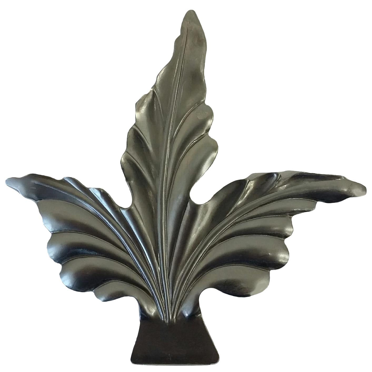 Metal Stamping Pressed Stamped Steel Leaf .020" Thickness L173  approx. size 4"w x 4"h.