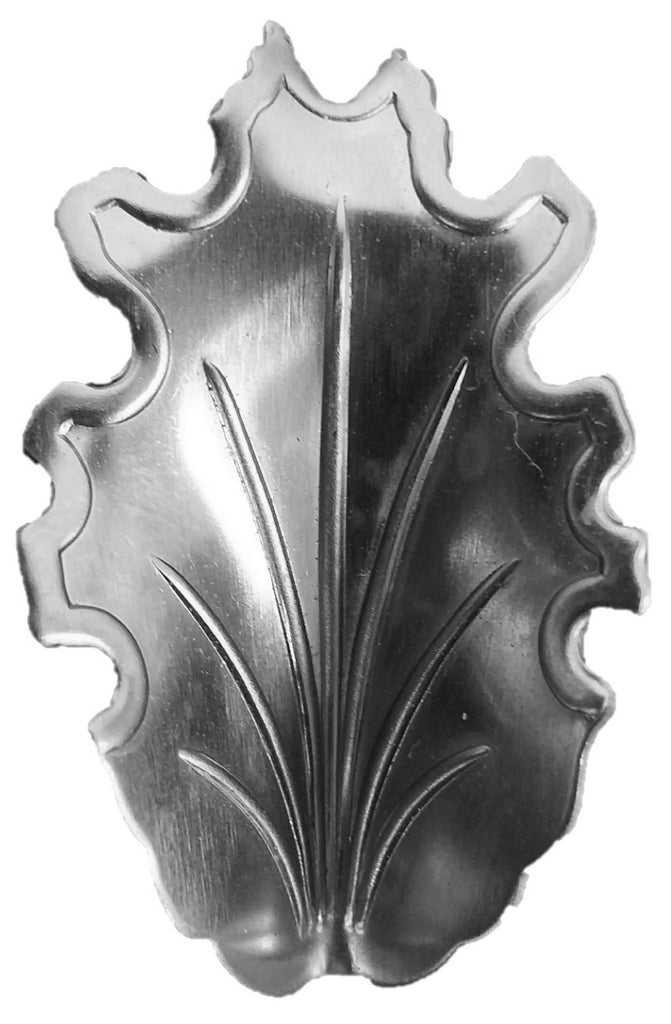 Metal Stamping Pressed Stamped Steel Formed Leaf .020" Thickness L177  approx. size 7/8"w x 1 3/8"h.