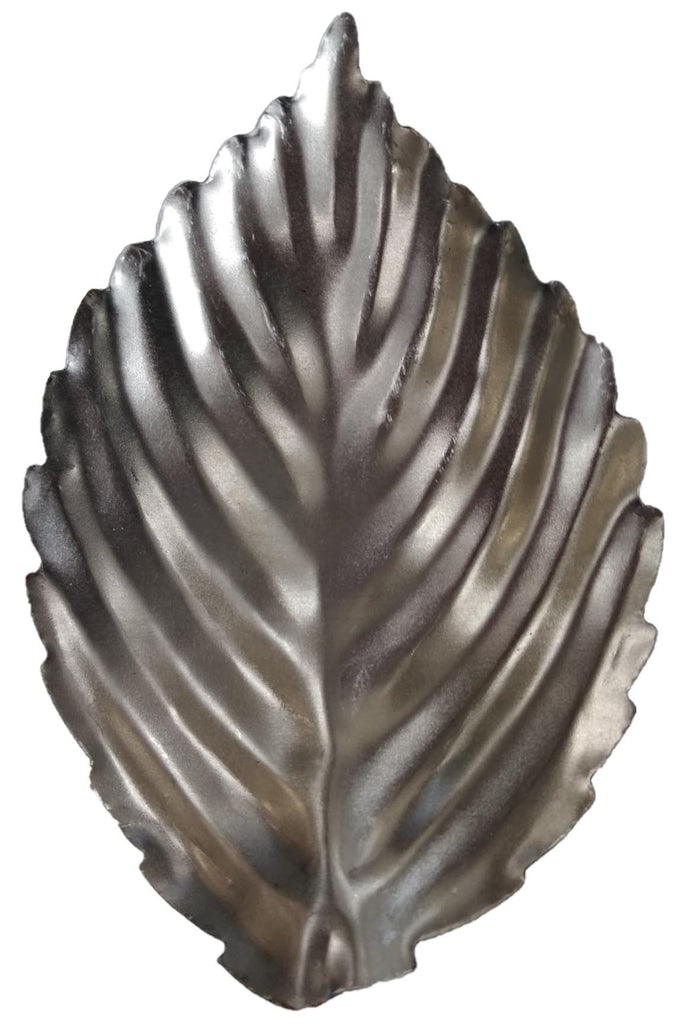 Metal Stamping Pressed Stamped Steel Dapped Fan Leaf .020" Thickness L188  approx. size 3 3/4"w x 5"h x 1" deep.