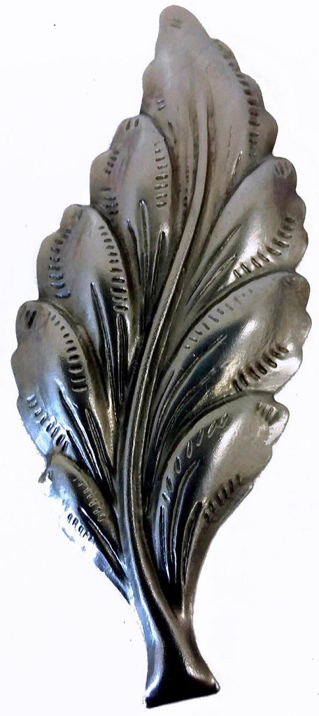 Metal Stamping Pressed Stamped Steel Leaf .020" Thickness L18  approx. size 7/8"w x 2 3/16"h.