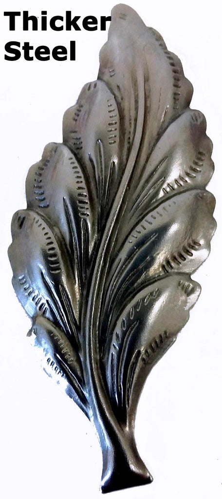 Metal Stamping Pressed Stamped Steel Leaf .062" Thickness L18  approx. size 7/8"w x 2 3/16"h.