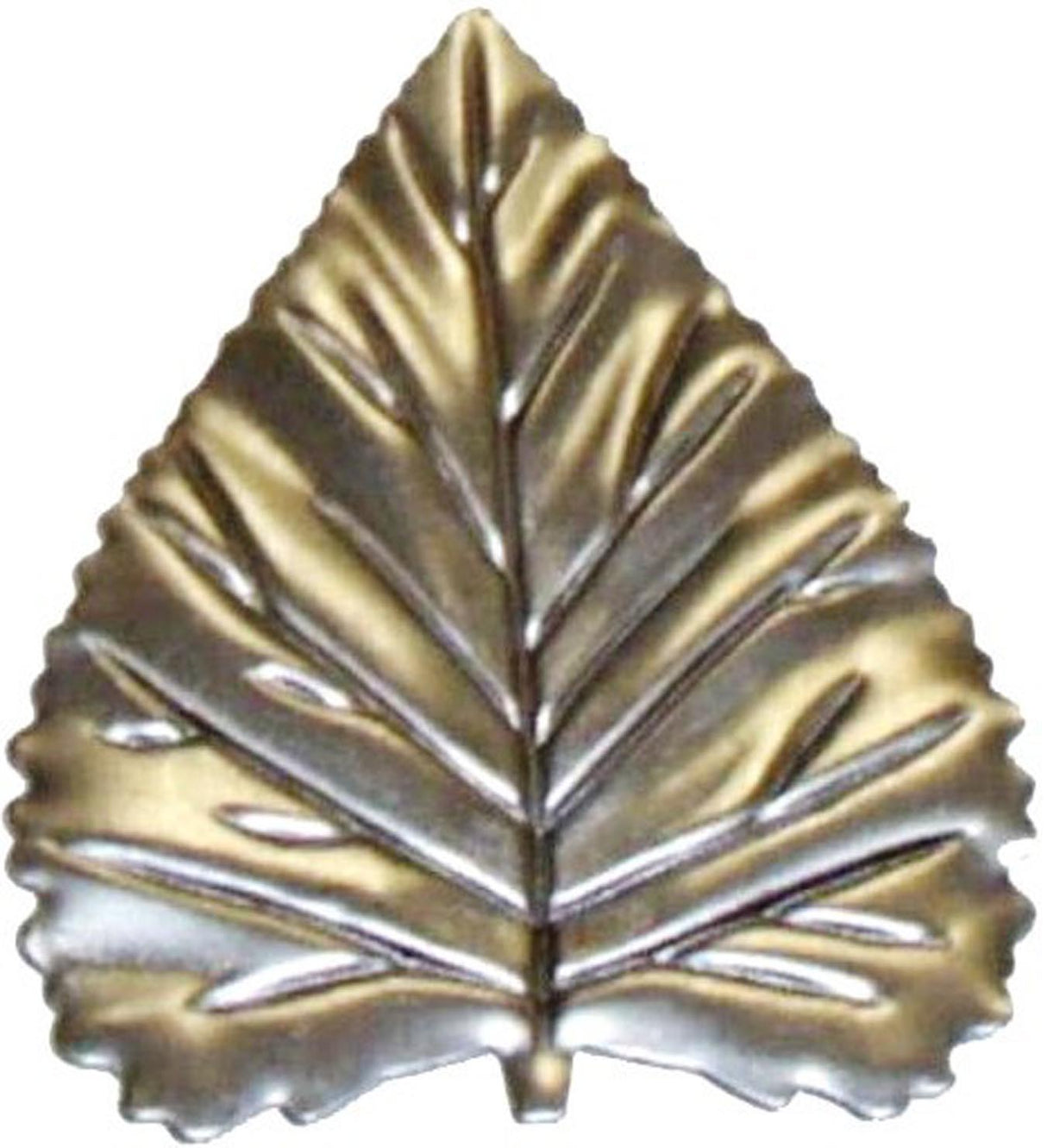 Metal Stamping Pressed Stamped Steel Leaf Aspen Embossed .020" Thickness L20 approx. size 1 3/4"w x 2 1/8"h.