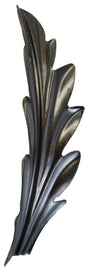 Metal Stamping Pressed Stamped Steel Leaf Acanthus Formed .020" Thickness L219  approx. size 1 1/4"w x 3 13/16"h.