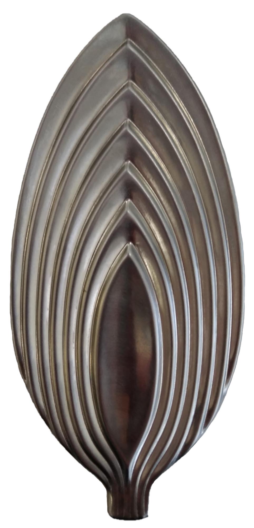 Metal Stamping Pressed Stamped Steel Ribbed Leaf .020" Thickness L259 approx. size 2 13/16"w x 6"h.