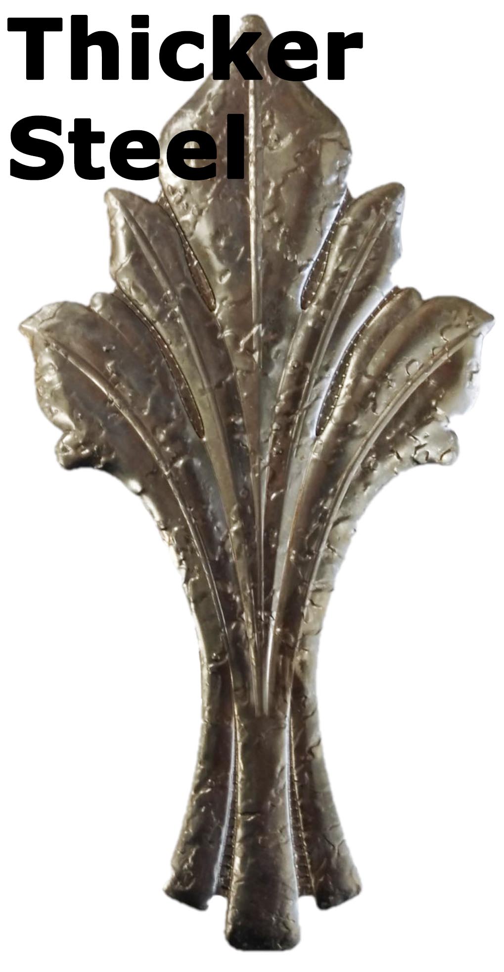 Metal Stamping Pressed Stamped Steel Leaf Acanthus Textured .050" Thickness L264 approx. size 4 1/16"w x 7 15/16"h.