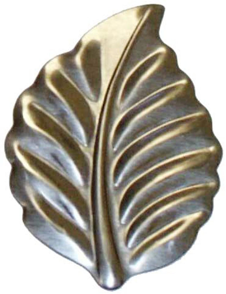 Metal Stamping Pressed Stamped Steel Leaf .020" Thickness L26  approx. size 1 3/4"w x 2 1/2"h.