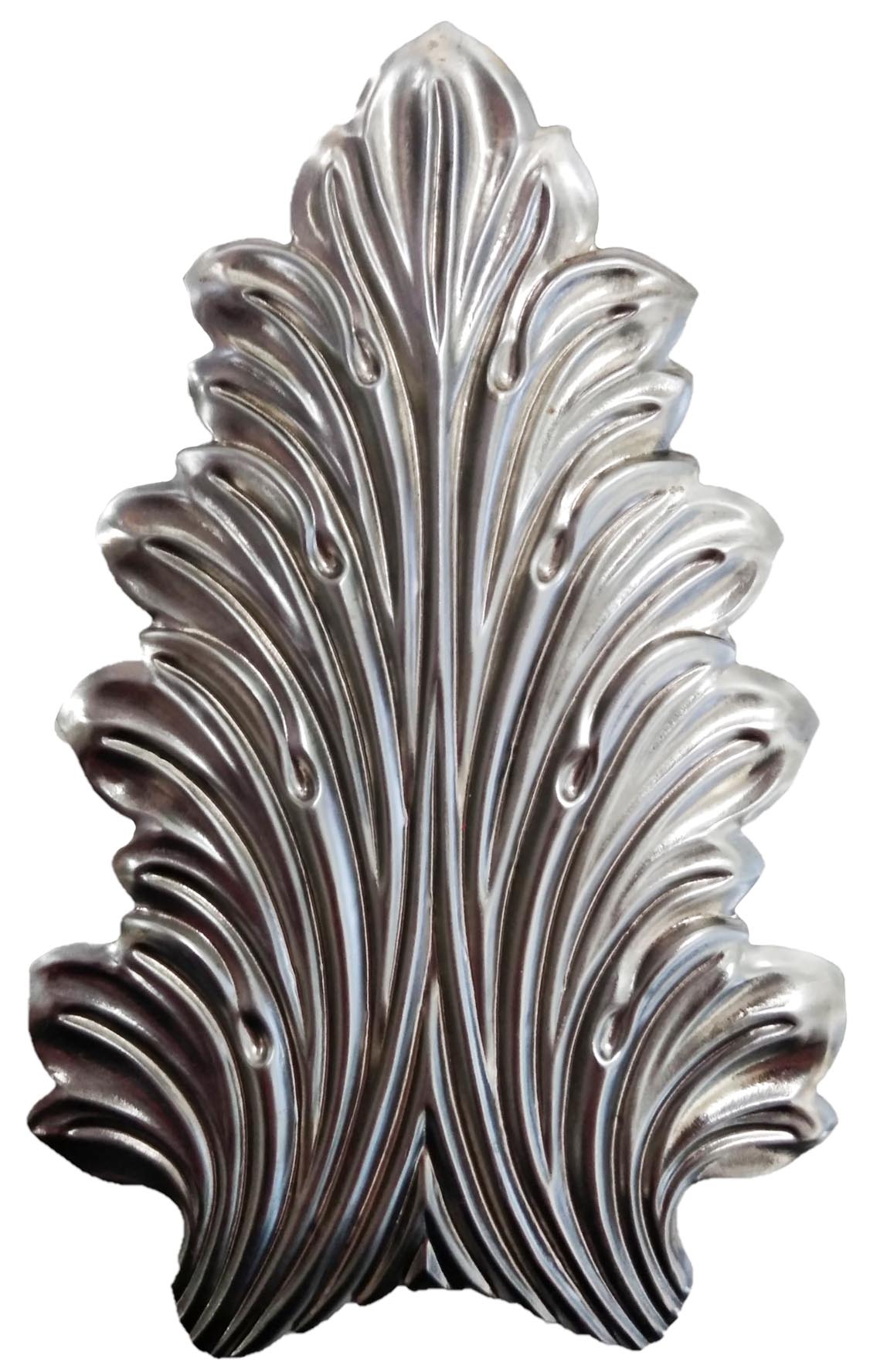 Metal Stamping Pressed Stamped Steel Leaf Acanthus Foot .020" Thickness L270 approx. size 3 7/8"w x 6 5/16"h.