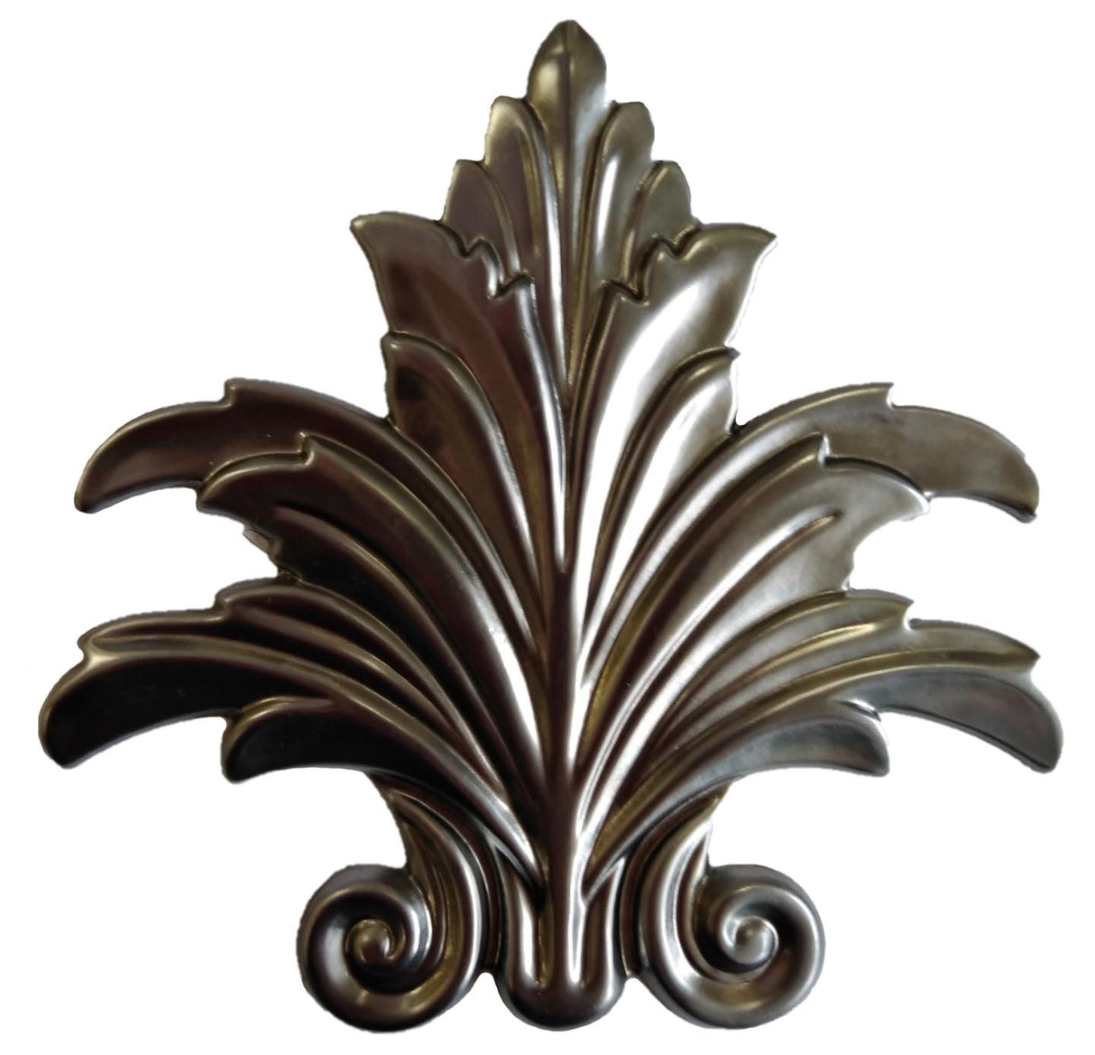 Metal Stamping Pressed Stamped Steel Leaf Acanthus Flared .020" Thickness L271 approx. size 4 7/16"w x 4 7/16"h.