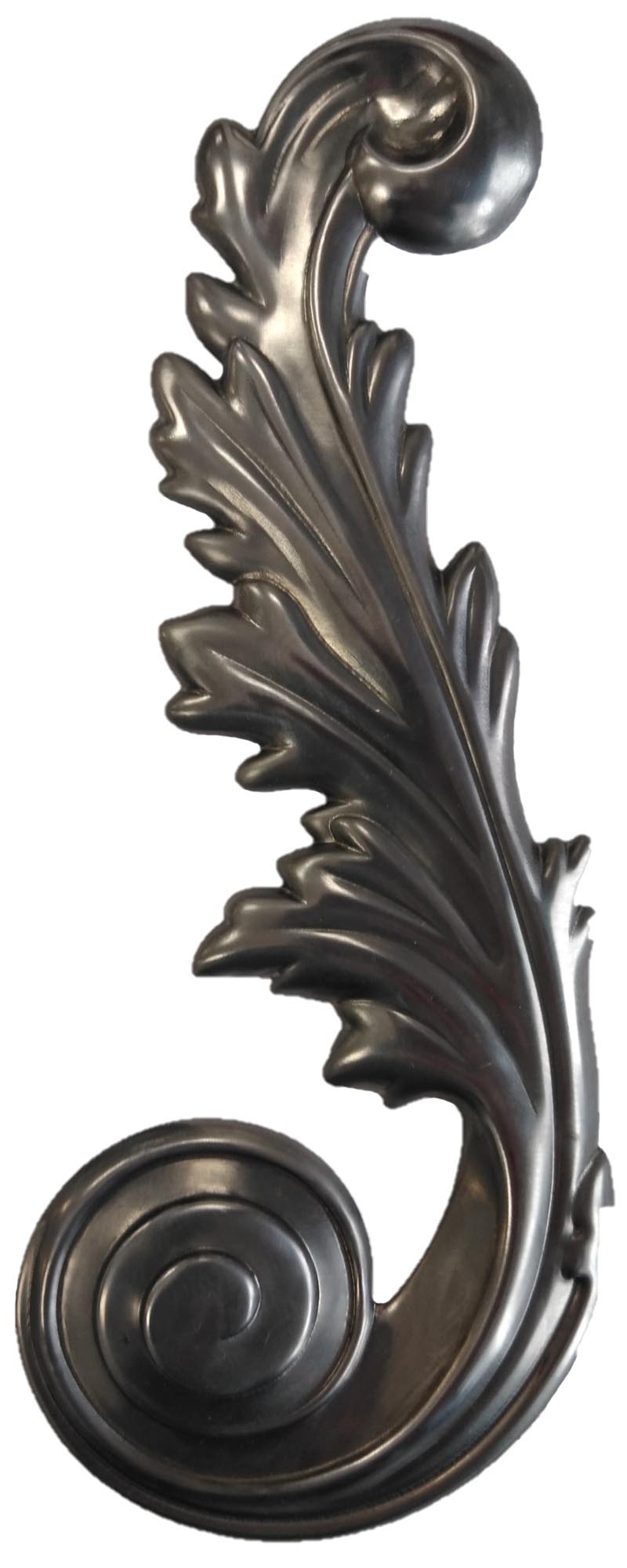 Metal Stamping Pressed Stamped Steel Leaf Acanthus Scroll .020" Thickness L277 approx. size 2 3/4"w x 7"h.