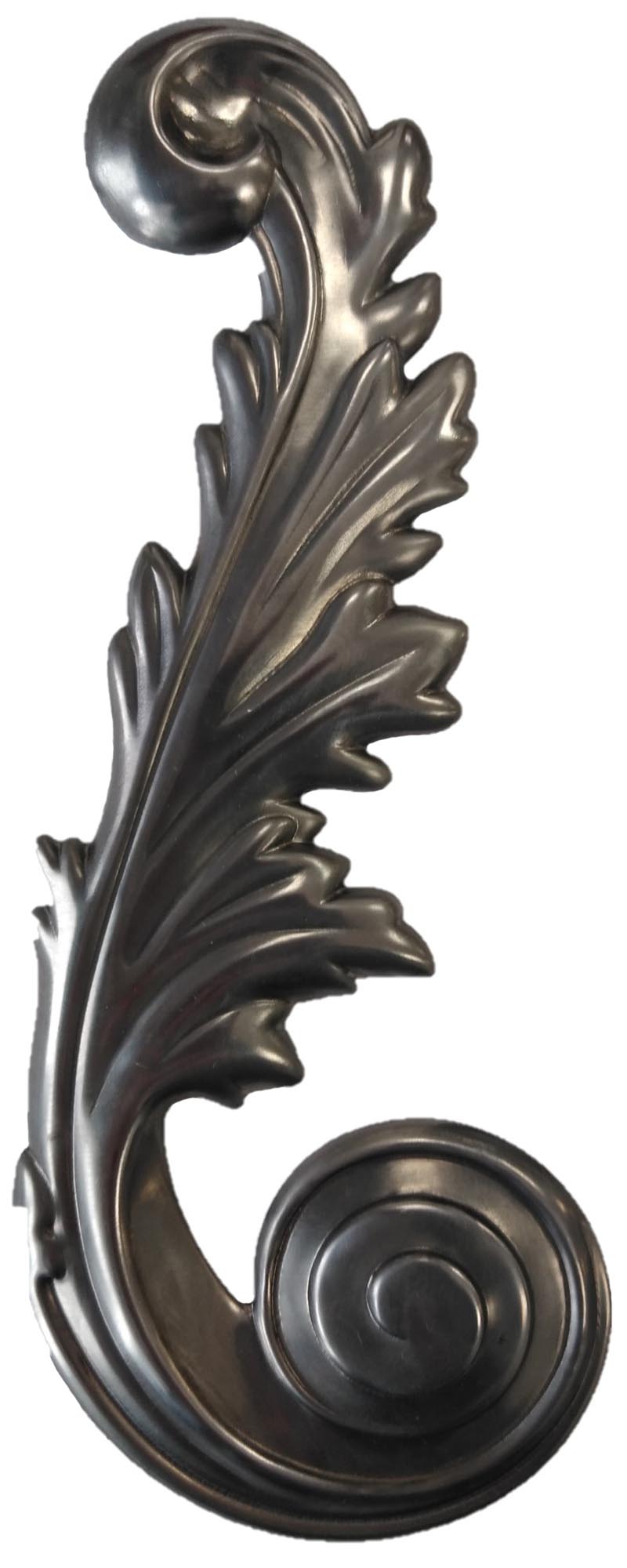 Metal Stamping Pressed Stamped Steel Leaf Acanthus Scroll .020" Thickness L278 approx. size 2 3/4"w x 7"h.