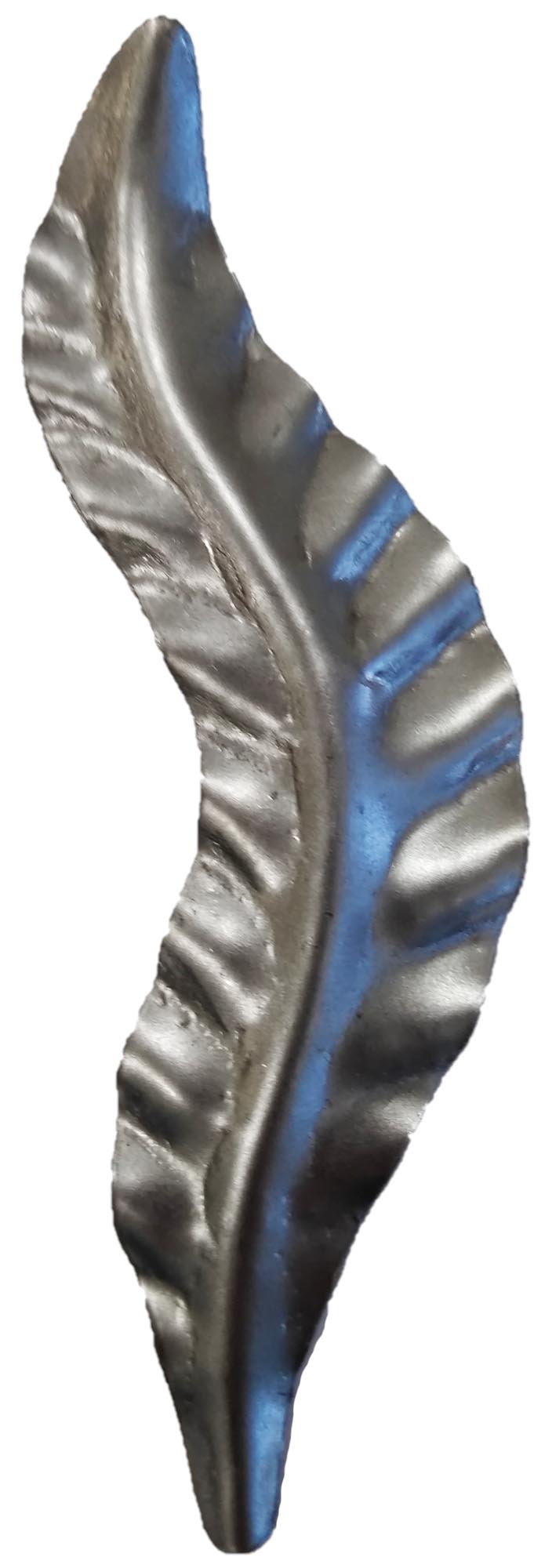 Metal Stamping Pressed Stamped Steel Curved Leaf .020" Thickness L2 approx. size 1 1/4"w x 4 3/16"h.