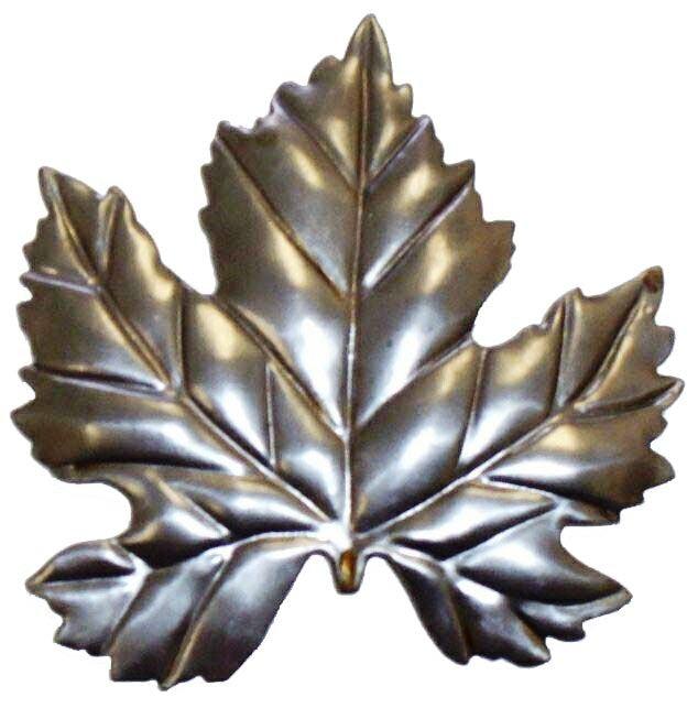 Metal Stamping Pressed Stamped Steel Leaf Grape Medium .020" Thickness L34 approx. size 3"w x 3"h.