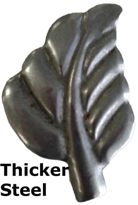 Metal Stamping Pressed Stamped Steel Leaf .032" Thickness L3  approx. size 1 1/8"w x 1 3/4"h.