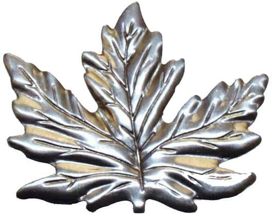 Metal Stamping Pressed Stamped Steel Leaf Maple .020" Thickness L41  approx. size 3 1/4"w x 2 5/8"h.
