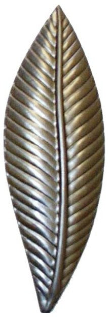 Metal Stamping Pressed Stamped Steel Ribbed Oval Leaf .020" Thickness L43  approx. size 1 1/2"w x 4 3/8"h.