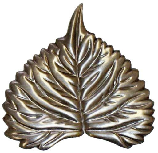 Metal Stamping Pressed Stamped Steel Leaf Cottonwood Leaf .020" Thickness L49  approx. size 3 3/8"w x 3 1/4"h.