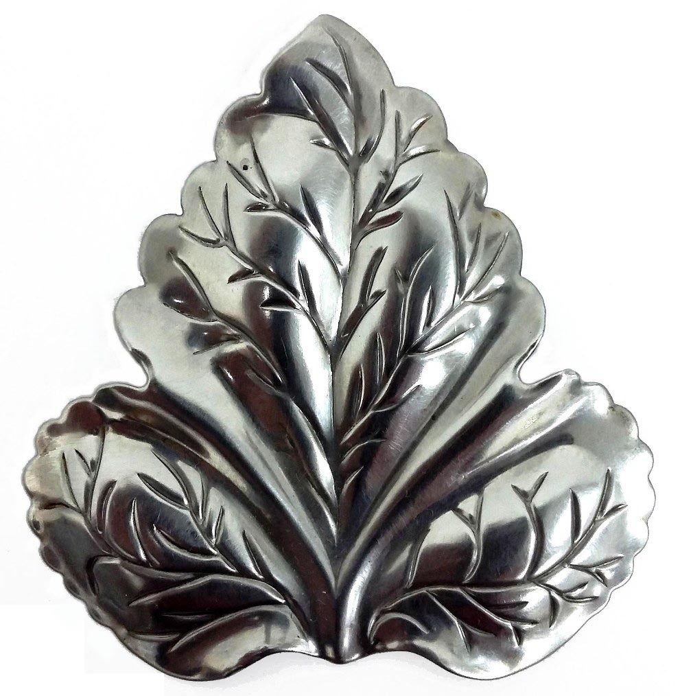 Metal Stamping Pressed Stamped Steel Leaf Grape .020" Thickness L81 approx. size 2 13/16"w x 2 7/8"h.