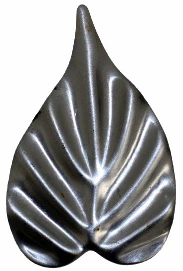 Metal Stamping Pressed Stamped Steel Leaf .020" Thickness L88  approx. size 1 5/8"w x 2 1/2"h.