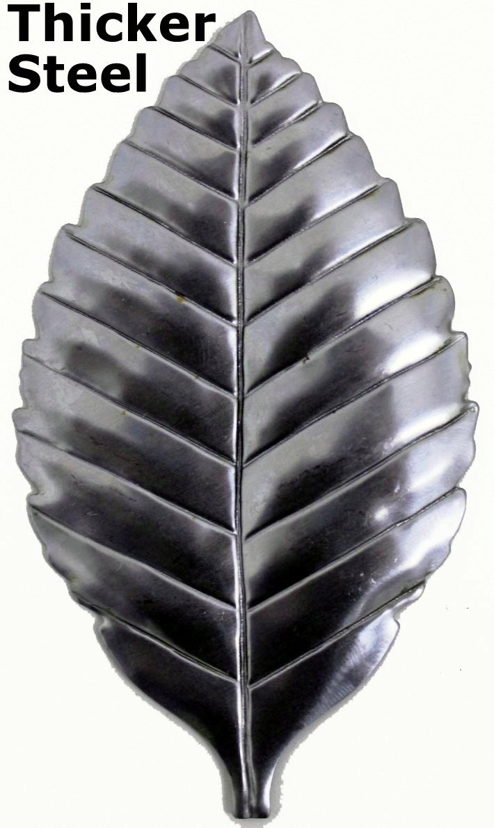 Metal Stamping Pressed Stamped Steel Leaf Red Alder Large .032" Thickness L92 approx. size 2 1/4"w x 3 7/8"h.
