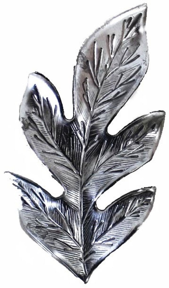 Metal Stamping Pressed Stamped Steel Leaf .020" Thickness L97  approx. size 1 1/4"w x 2 7/16"h.