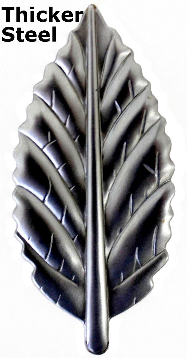Metal Stamping Pressed Stamped Steel Leaf .032" Thickness L98 approx. size 1 1/2"w x 3 1/8"h.