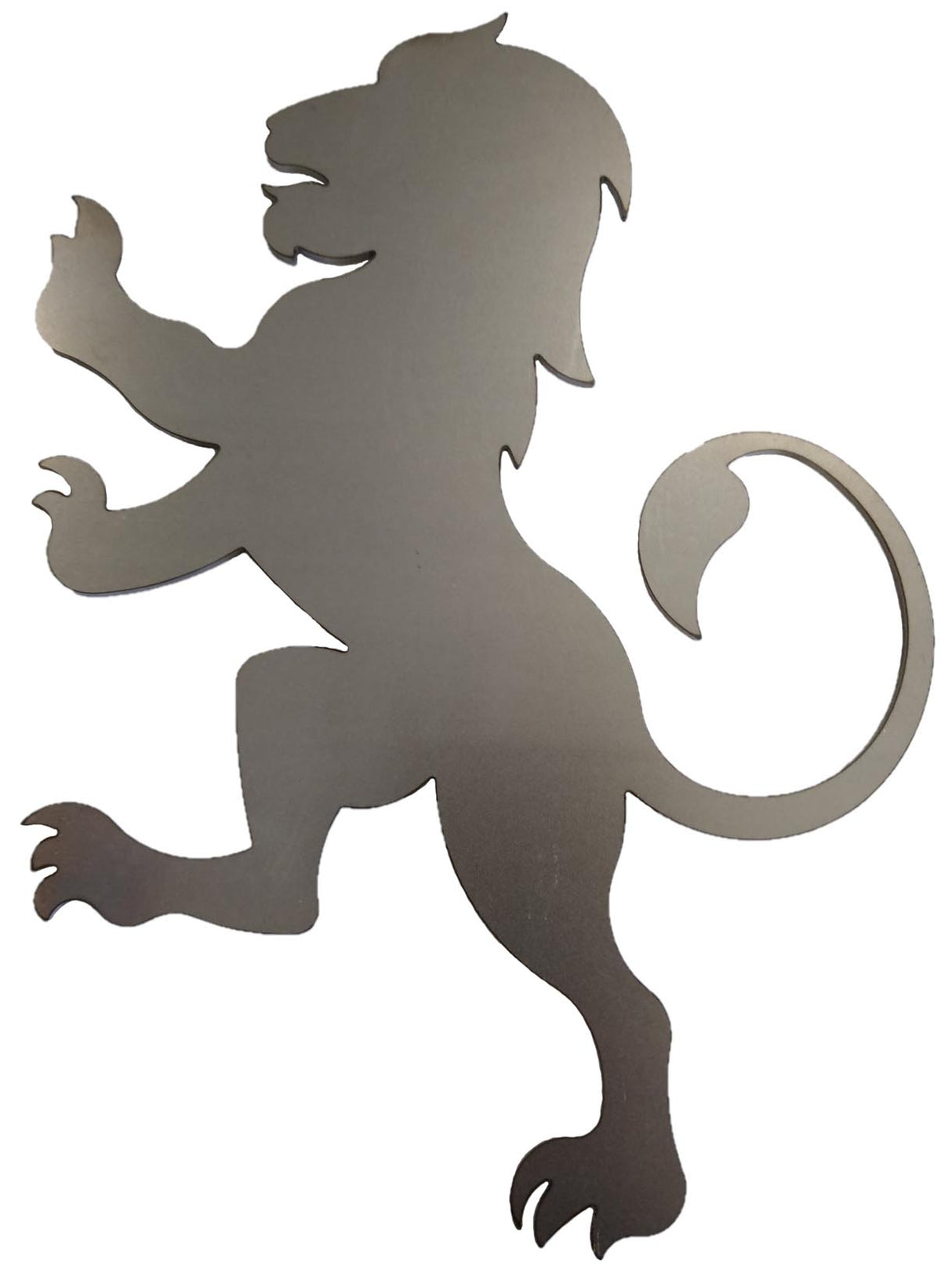 Metal Steel Silhouette Rampant Lion .072" Thickness MC1468 (slightly thicker than a penny) approx. size 5 1/4"w x 7 3/8"h.