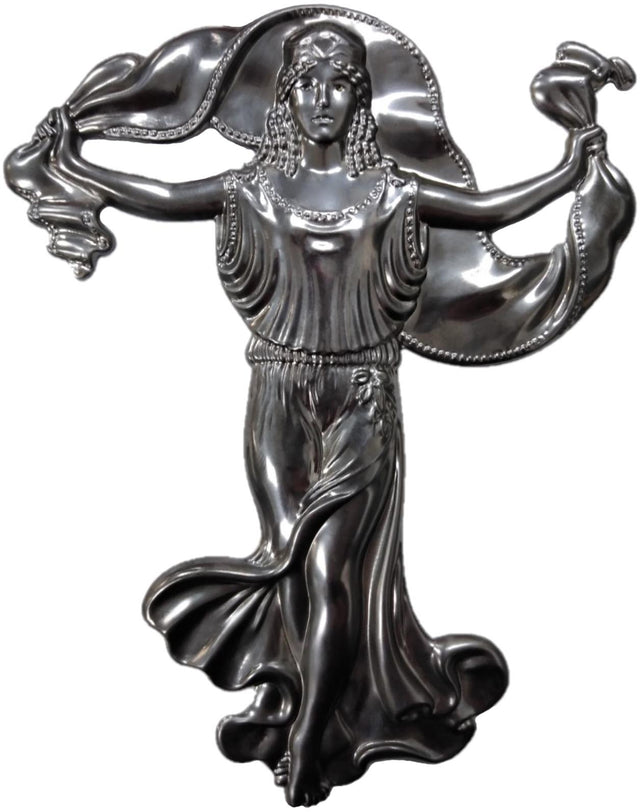 Metal Stamping Pressed Stamped Steel Goddess Fortuna Fortune Luck .020" Thickness M125  approx. size 6 1/8"w x 8 1/8"h.
