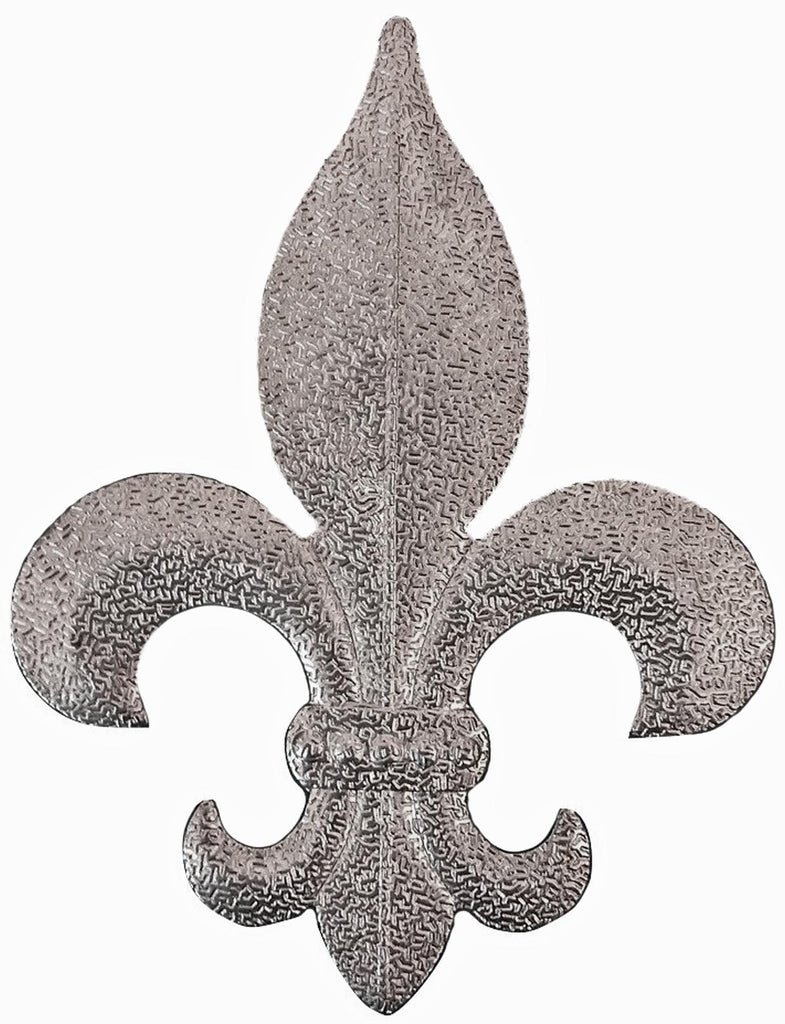 Metal Stamping Pressed Stamped Steel Fleur De Lis with Texture .020" Thickness M13 approx. size 3"w x 4"h