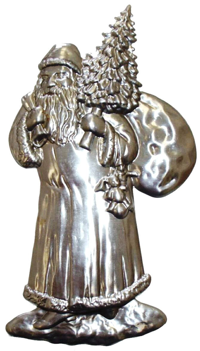 Metal Stamping Pressed Stamped Steel Santa Presents Christmas Tree .020" Thickness M18 approx. size 3 5/8"w x 6 5/8"h.