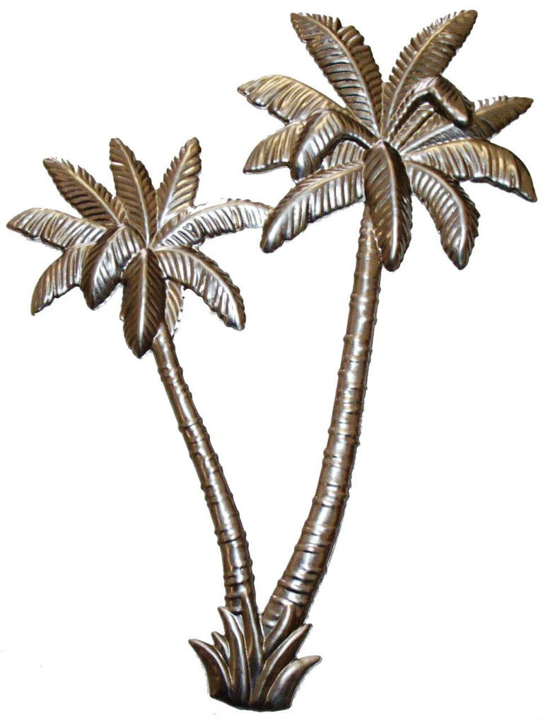 Metal Stamping Pressed Stamped Steel Palm Trees Double Tall .020" Thickness M22  approx. size 5 1/4"w x 6 7/8"h