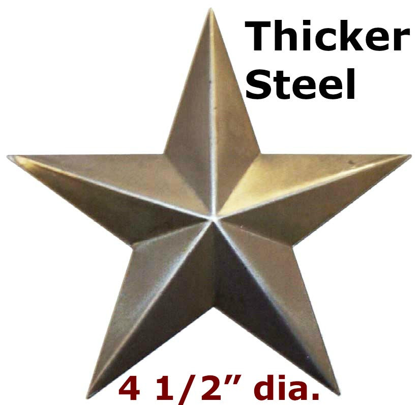 Metal Stamping Pressed Stamped Steel Star 4 1/2" dia. .032" Thickness M2 approx. size 4 1/2"w x 4 1/4"h.
