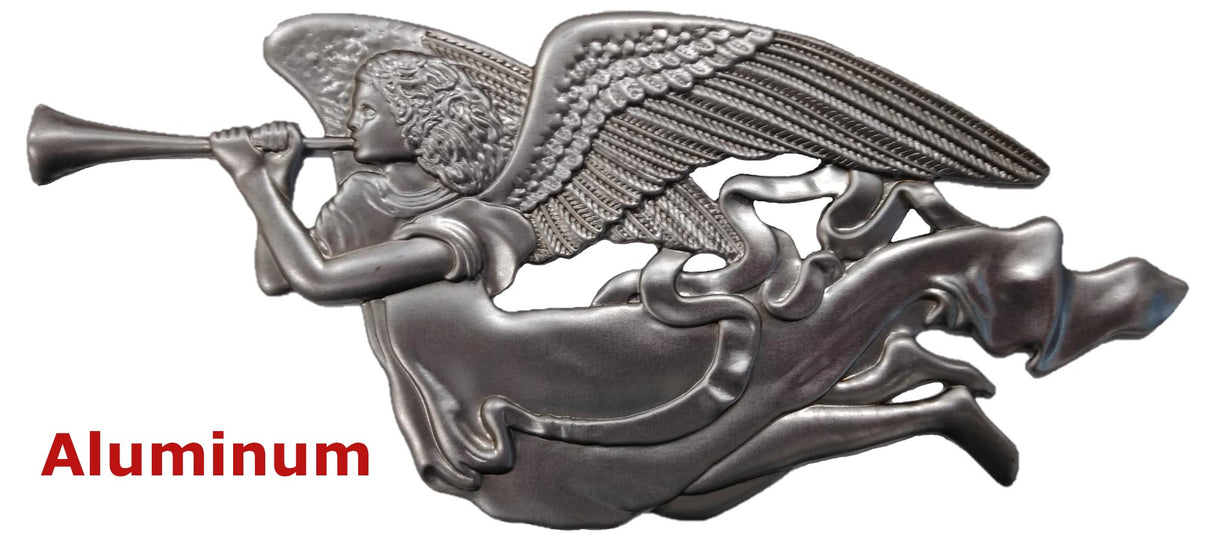 Solid Aluminum Stamping Pressed Stamped Flying Angel Wings Horn .020" Thickness M35 approx. size 7 3/8"w x 3 1/4"h.